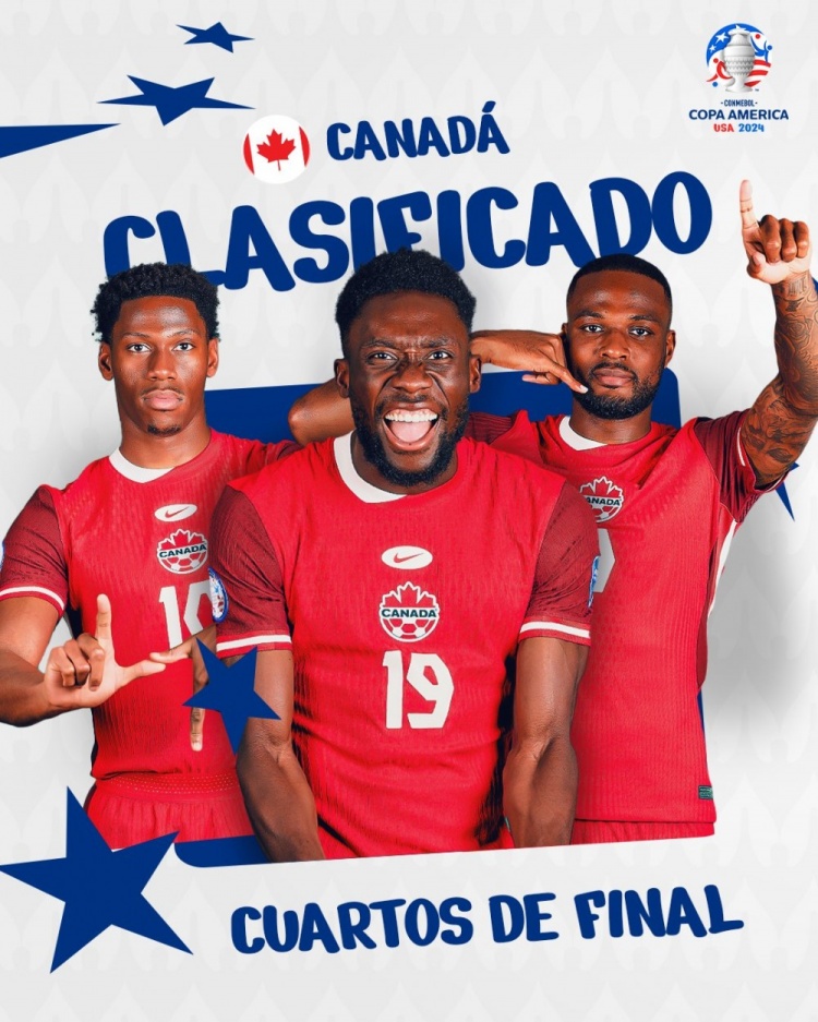 加拿大首次参加美洲杯就晋级淘汰赛，南美足联之外第三队